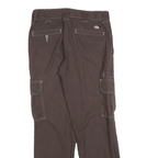 DICKIES Womens Cotton Blend Brown Slim Straight Trousers W30 L30 Workwear