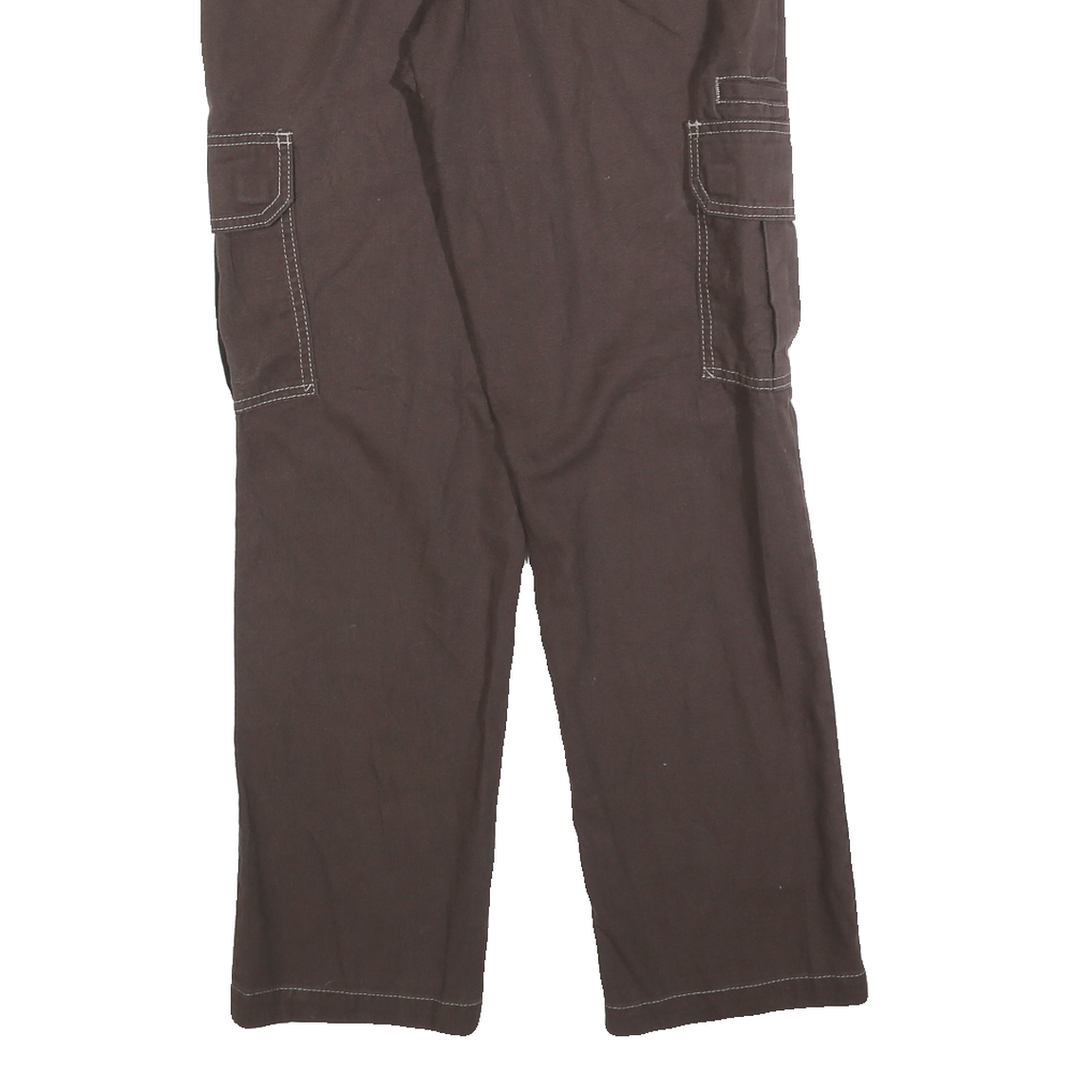 DICKIES Womens Cotton Blend Brown Slim Straight Trousers W30 L30 Workwear