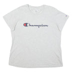 CHAMPION Womens Light Grey Graphic T-Shirt XL Short Sleeve Crew Neck Casual