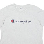 CHAMPION Womens Light Grey Graphic T-Shirt XL Short Sleeve Crew Neck Casual