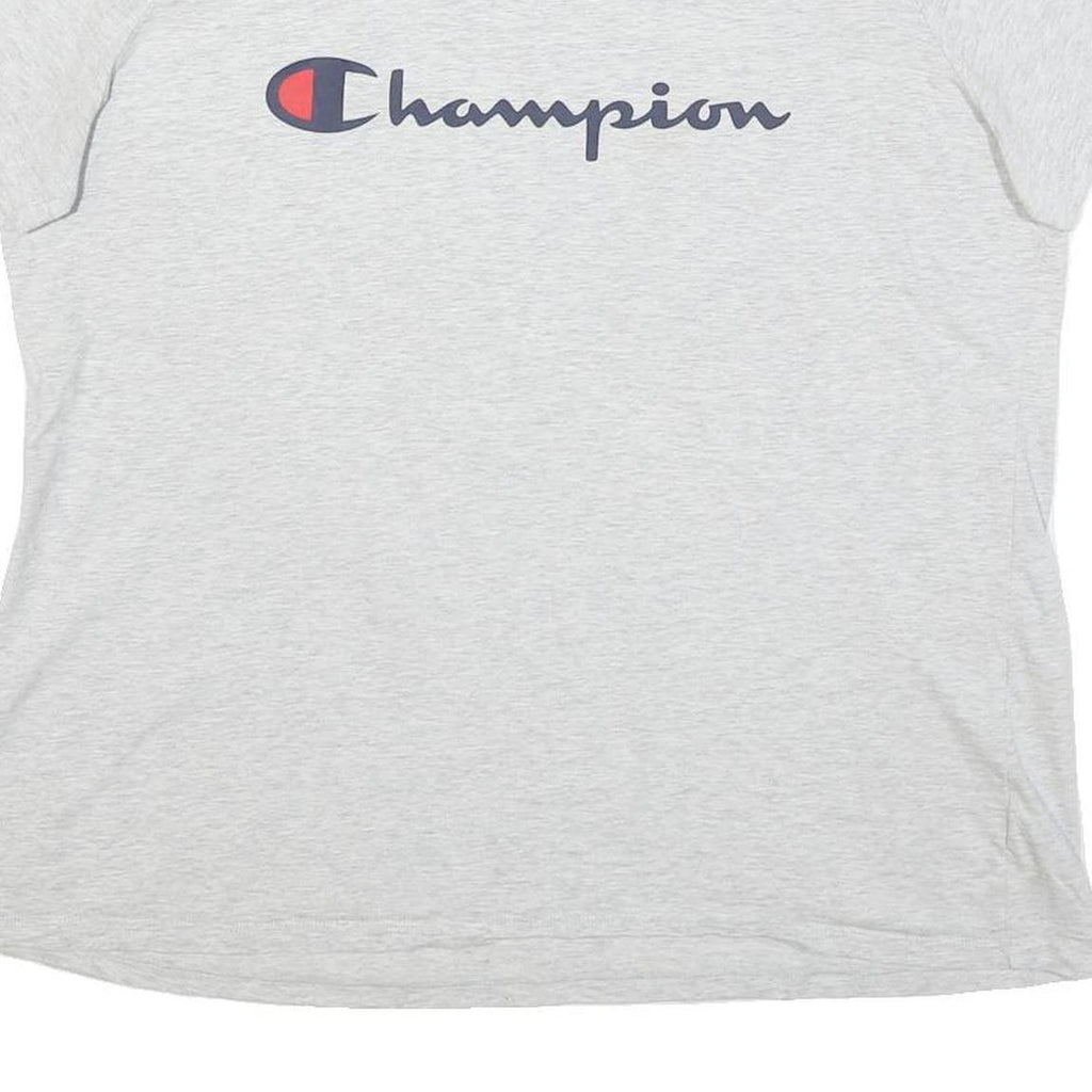 CHAMPION Womens Light Grey Graphic T-Shirt XL Short Sleeve Crew Neck Casual
