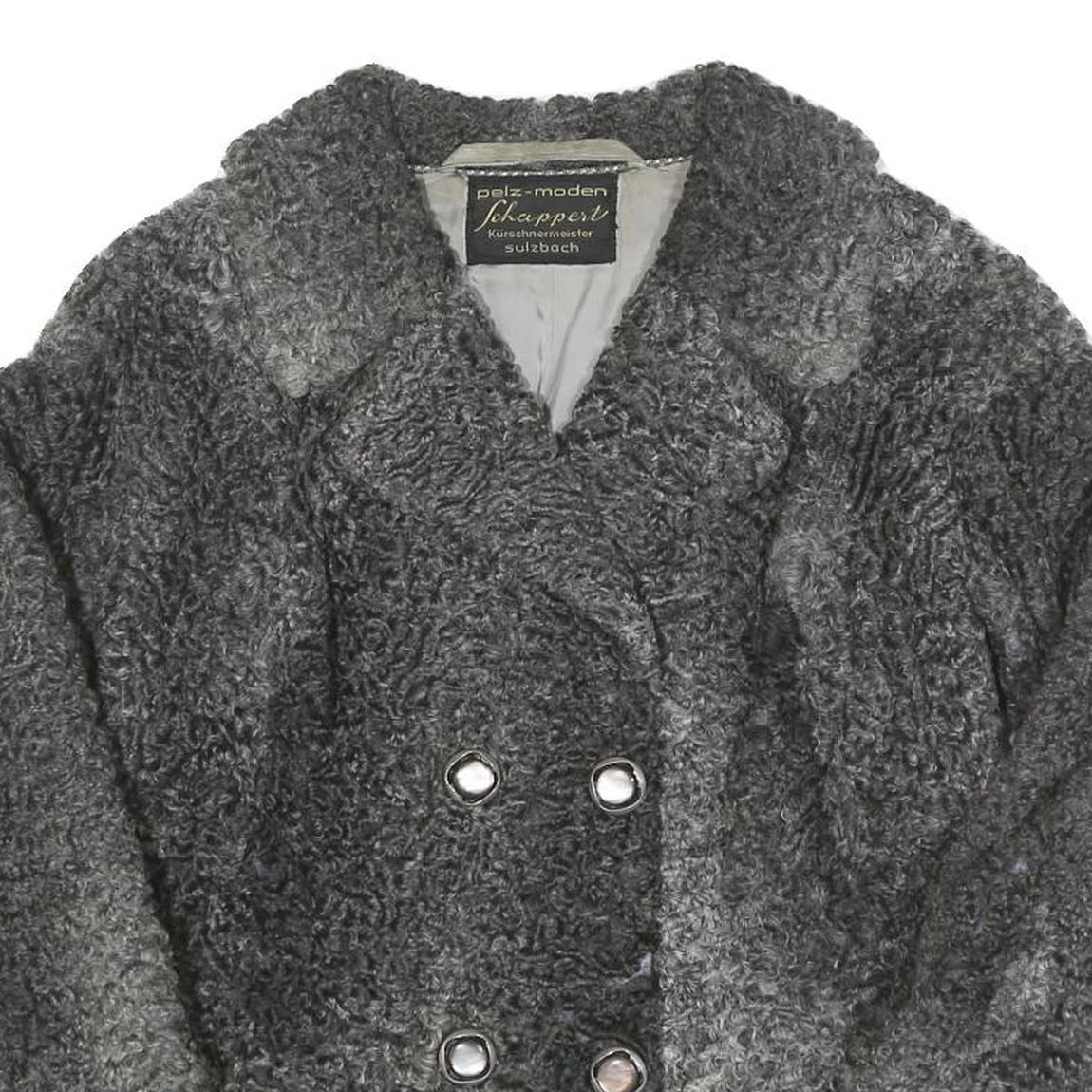 PELZ-MODEN SCHAPPERT Womens Grey Cotton Blend Button Jacket S Woven Textured