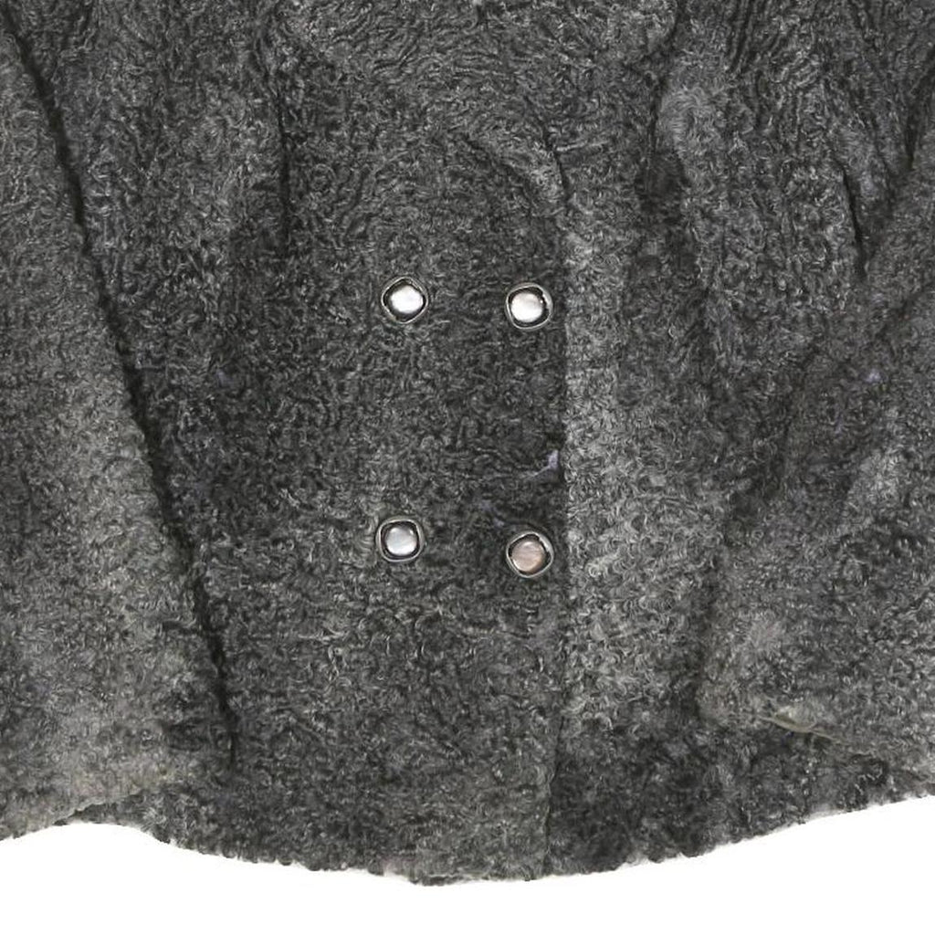 PELZ-MODEN SCHAPPERT Womens Grey Cotton Blend Button Jacket S Woven Textured