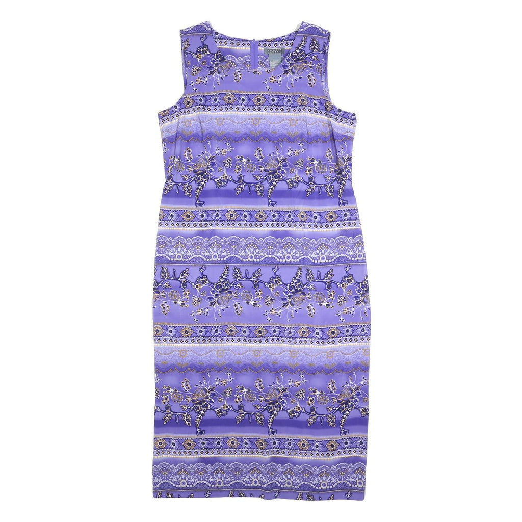 KORET Womens Purple Sleeveless Midi Dress Polyester Floral Pattern XL Elegant