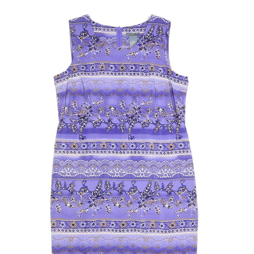 KORET Womens Purple Sleeveless Midi Dress Polyester Floral Pattern XL Elegant