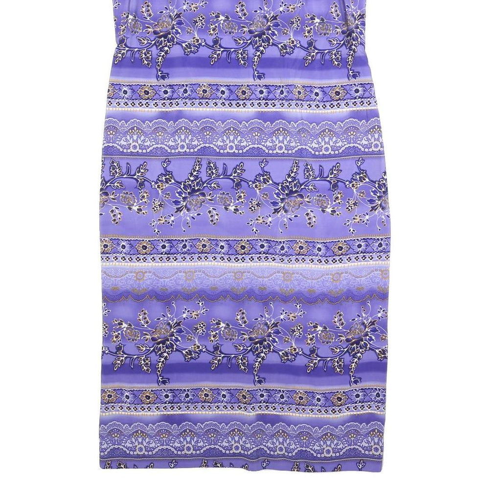 KORET Womens Purple Sleeveless Midi Dress Polyester Floral Pattern XL Elegant