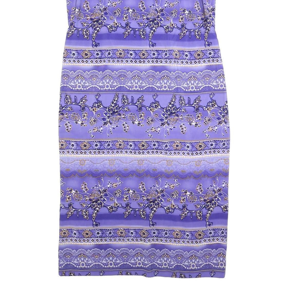 KORET Womens Purple Sleeveless Midi Dress Polyester Floral Pattern XL Elegant