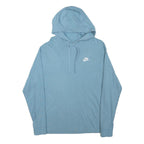 NIKE Mens Blue Cotton Blend Pullover Hoodie S Casual Lightweight Sportswear