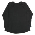 DICKIES Mens Black Long Sleeve T-Shirt Crew Neck Cotton L Plain Classic