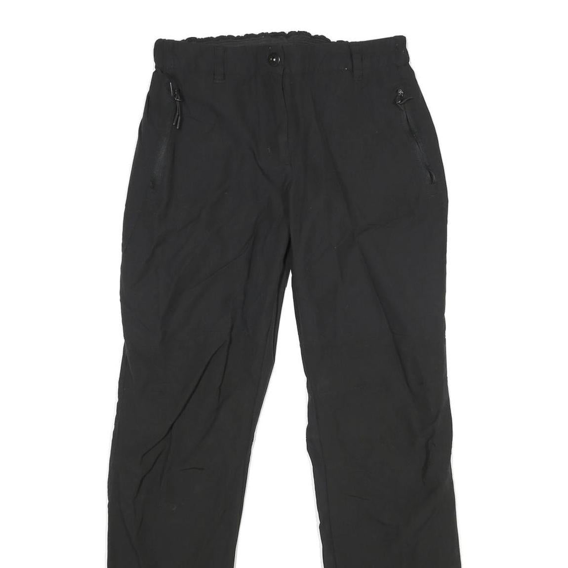 CRIVIT Womens Black Regular Fit Trousers W28 L30 Drawstring Casual Leisure