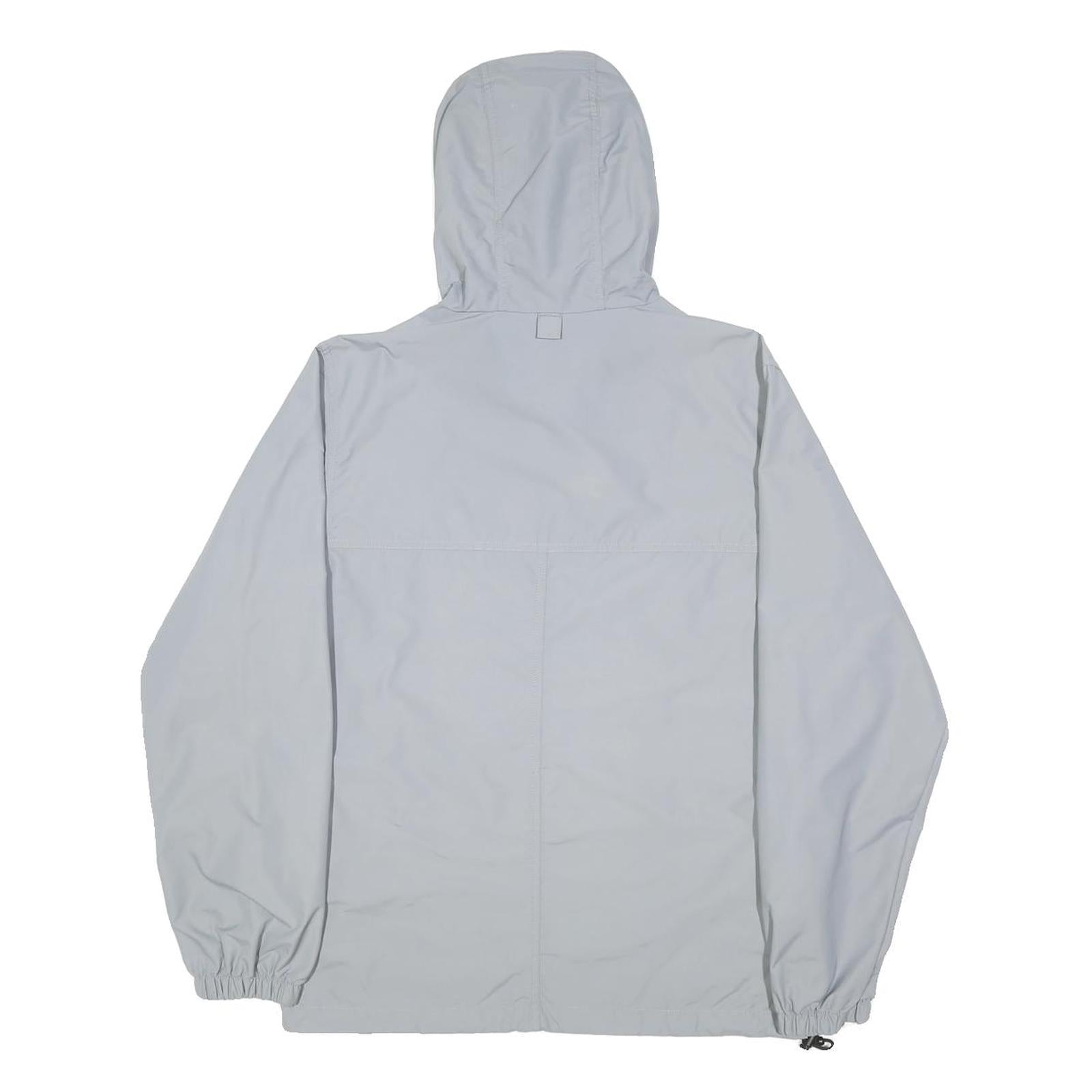 CARHARTT Mens Grey Nylon Anorak Jacket XS Hooded Zip Pocket Lightweight