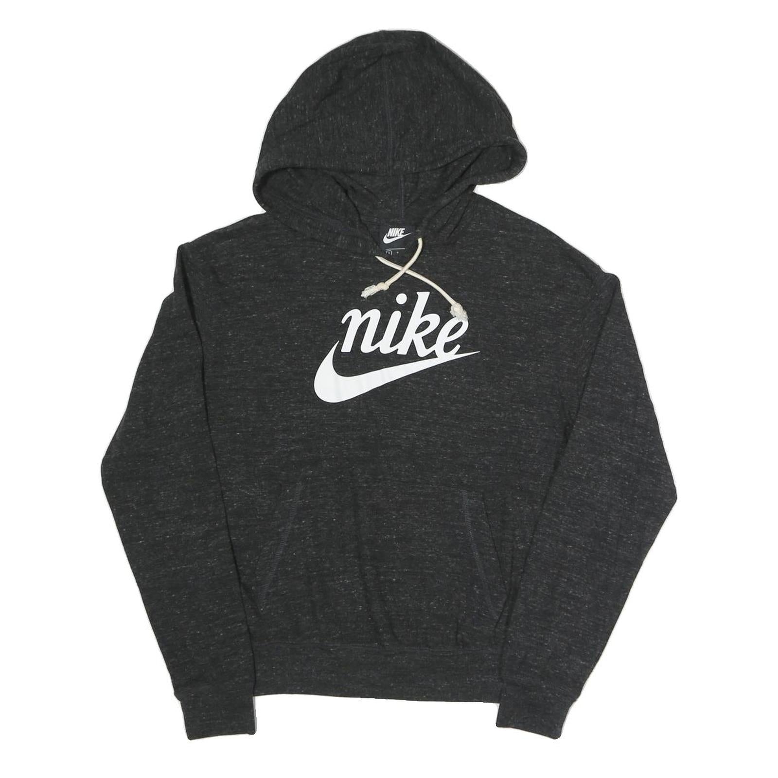 NIKE Womens Black Hoodie S Cotton Blend Pullover Sweatshirt