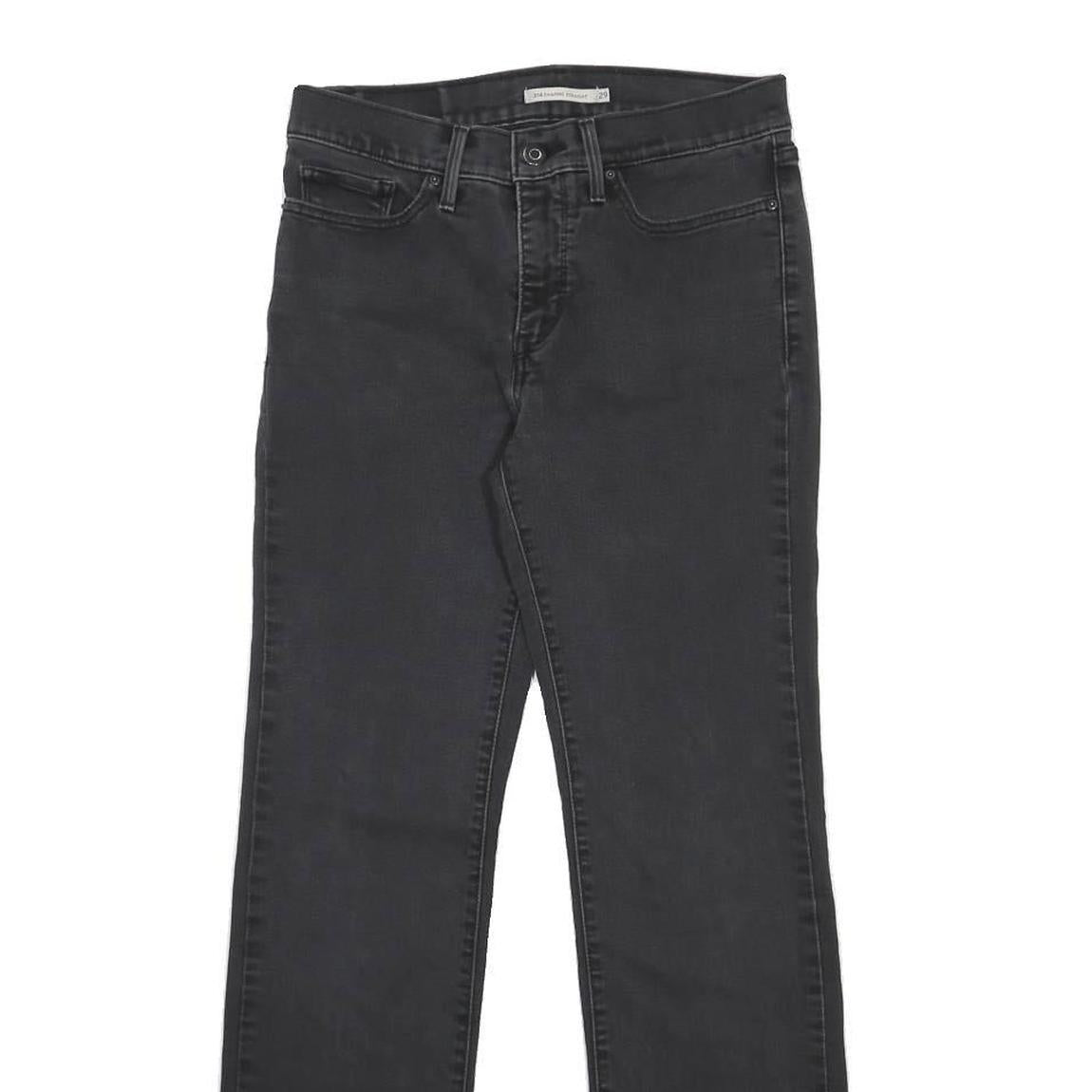 LEVI'S 314 Womens Slim Jeans Black Denim W29 L32 Classic Cotton Blend Zip