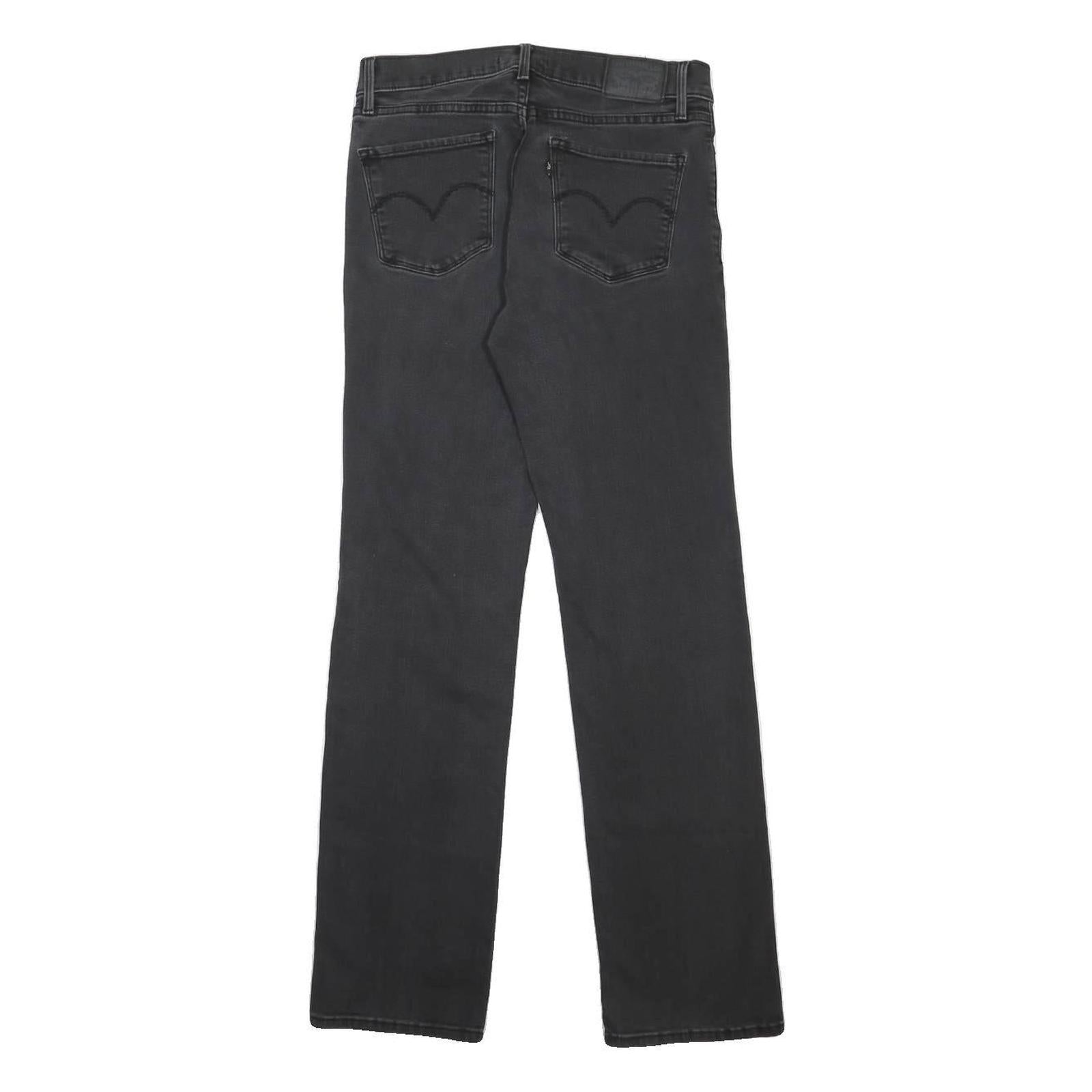 LEVI'S 314 Womens Slim Jeans Black Denim W29 L32 Classic Cotton Blend Zip