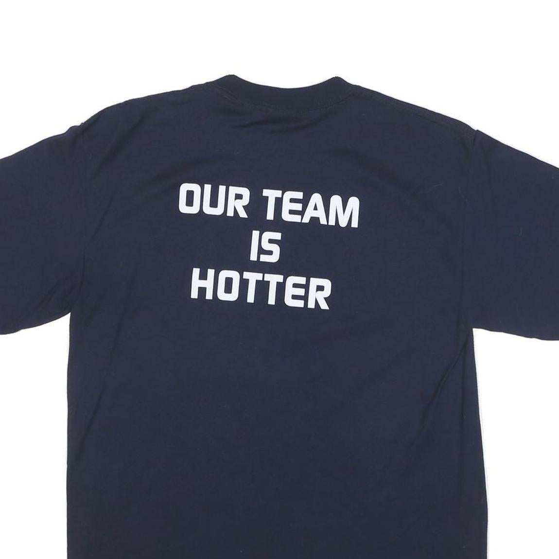 GILDAN Mens Navy Blue Pomona-Pitzer Basketball Graphic T-Shirt M Short Sleeve