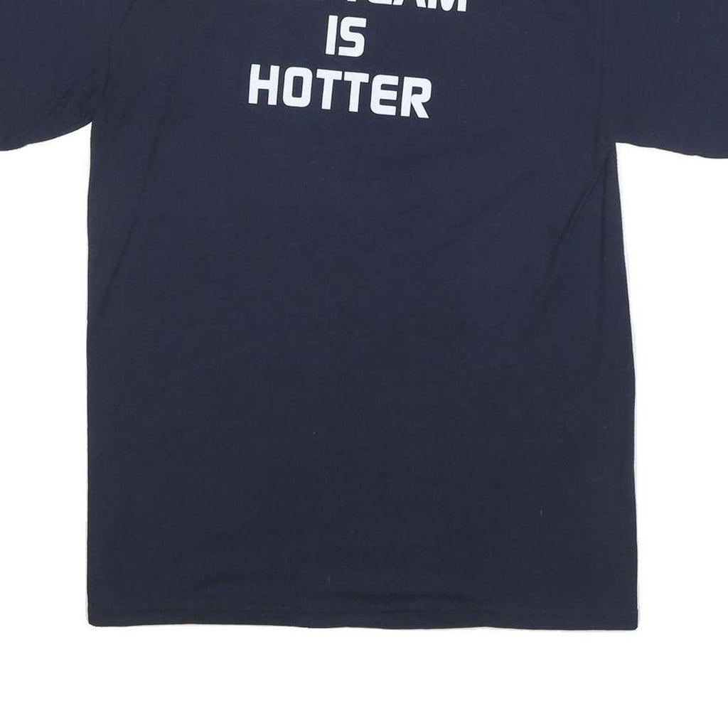 GILDAN Mens Navy Blue Pomona-Pitzer Basketball Graphic T-Shirt M Short Sleeve