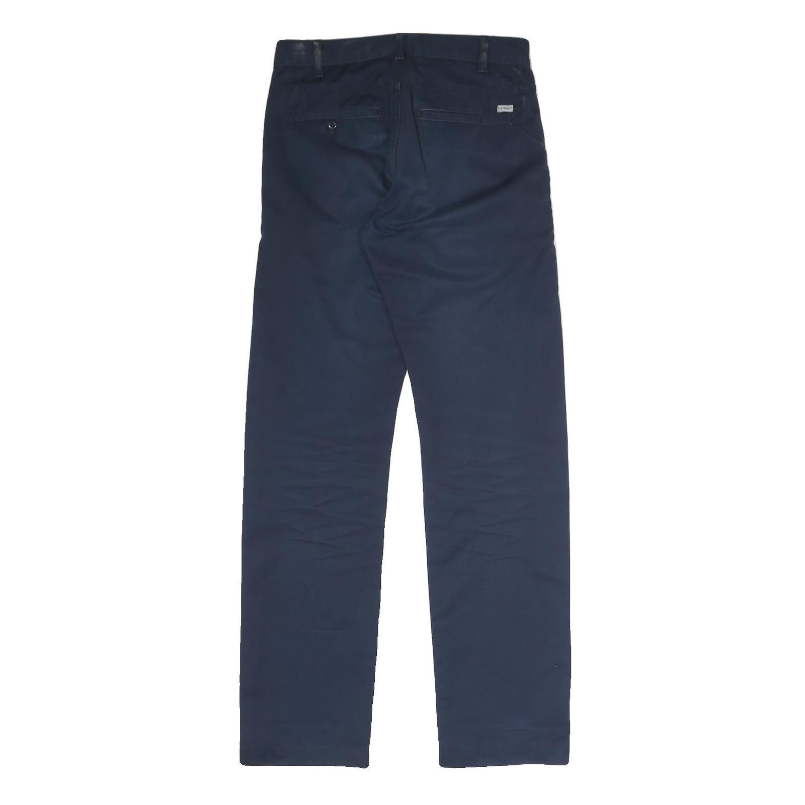 CARHARTT Mens Cotton Blend Navy Regular Fit Straight Leg Trousers W28 L32