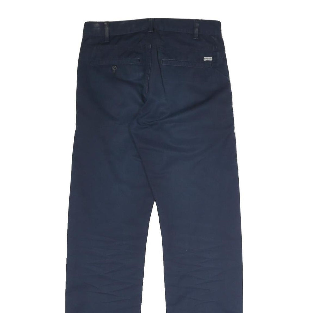 CARHARTT Mens Cotton Blend Navy Regular Fit Straight Leg Trousers W28 L32