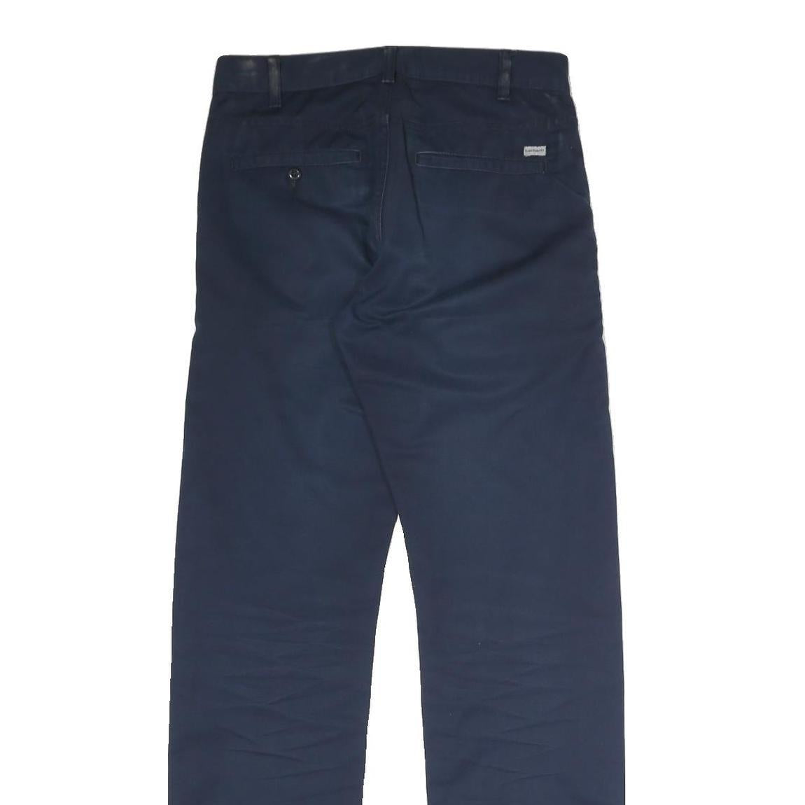 CARHARTT Mens Cotton Blend Navy Regular Fit Straight Leg Trousers W28 L32