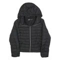 ZARA Womens Black Quilted Jacket XL Polyester Blend Hooded Zip Casual Outerwear