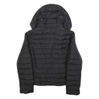 ZARA Womens Black Quilted Jacket XL Polyester Blend Hooded Zip Casual Outerwear