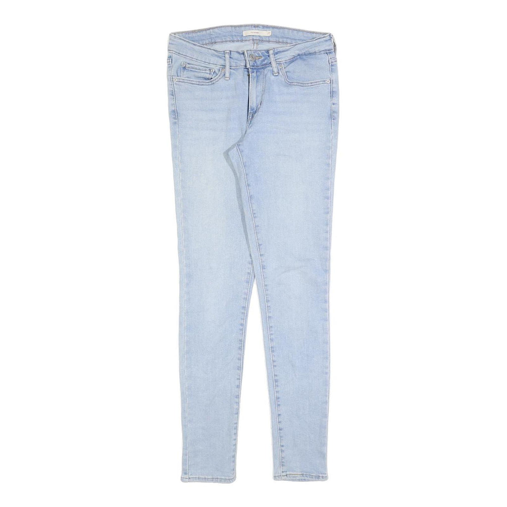 LEVI'S 711 Womens Slim Light Blue Denim Jeans W27 L30 Stretch Cotton Blend Zip