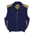 SUNCRUZ Mens Navy Blue & Beige Zip Jacket L Polyester Blend Casual Outerwear