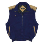 SUNCRUZ Mens Navy Blue & Beige Zip Jacket L Polyester Blend Casual Outerwear