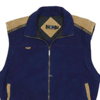 SUNCRUZ Mens Navy Blue & Beige Zip Jacket L Polyester Blend Casual Outerwear