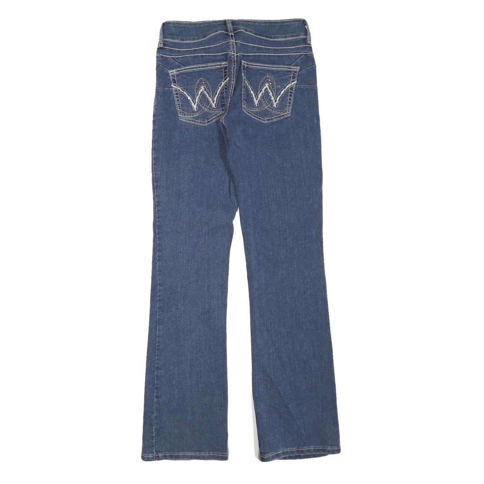 WRANGLER Womens Regular Fit Blue Denim Jeans W28 L32 Classic Zip Closure Stylish