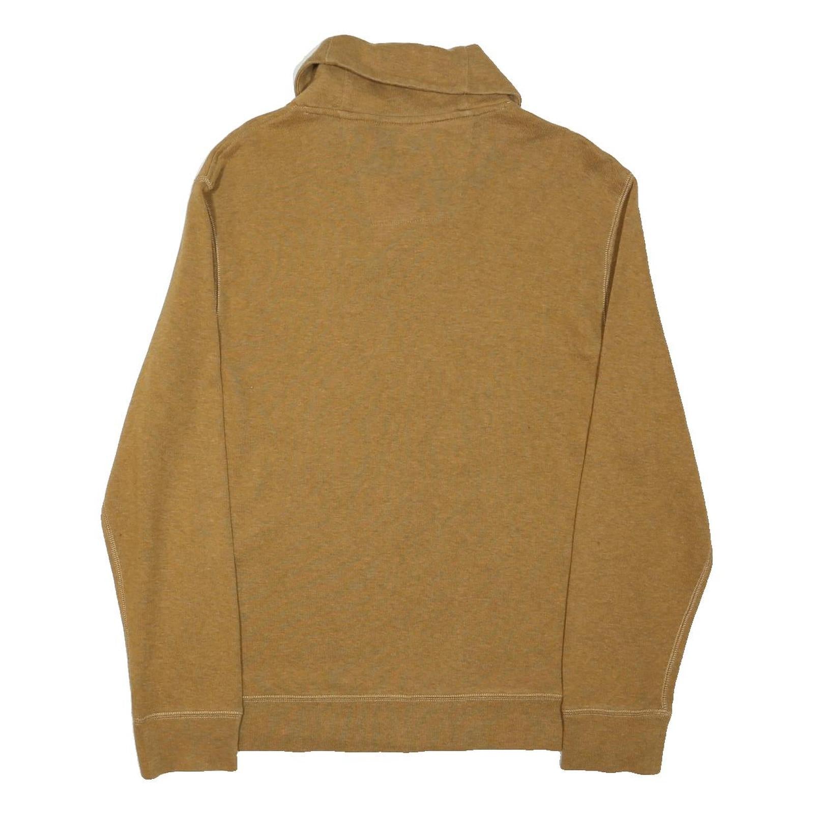 NAUTICA Mens Brown Shawl Collar Plain Crew Neck Basic Knit L Cotton Blend Jumper