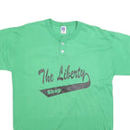RUSSELL ATHLETIC Mens Green Graphic T-Shirt M Short Sleeve Crew Neck Button