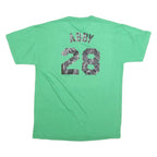 RUSSELL ATHLETIC Mens Green Graphic T-Shirt M Short Sleeve Crew Neck Button