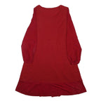 MOSCHINO Womens Red Woven Long Sleeve Day Dress Size M Stretch Waistband