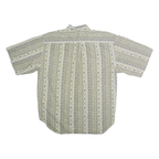 MOLLO Mens Beige Pattern Shirt L Button Front Casual Cotton Summer Wear
