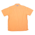 TOMMY JEANS Mens Orange Striped Shirt M Cotton Blend Casual Summer