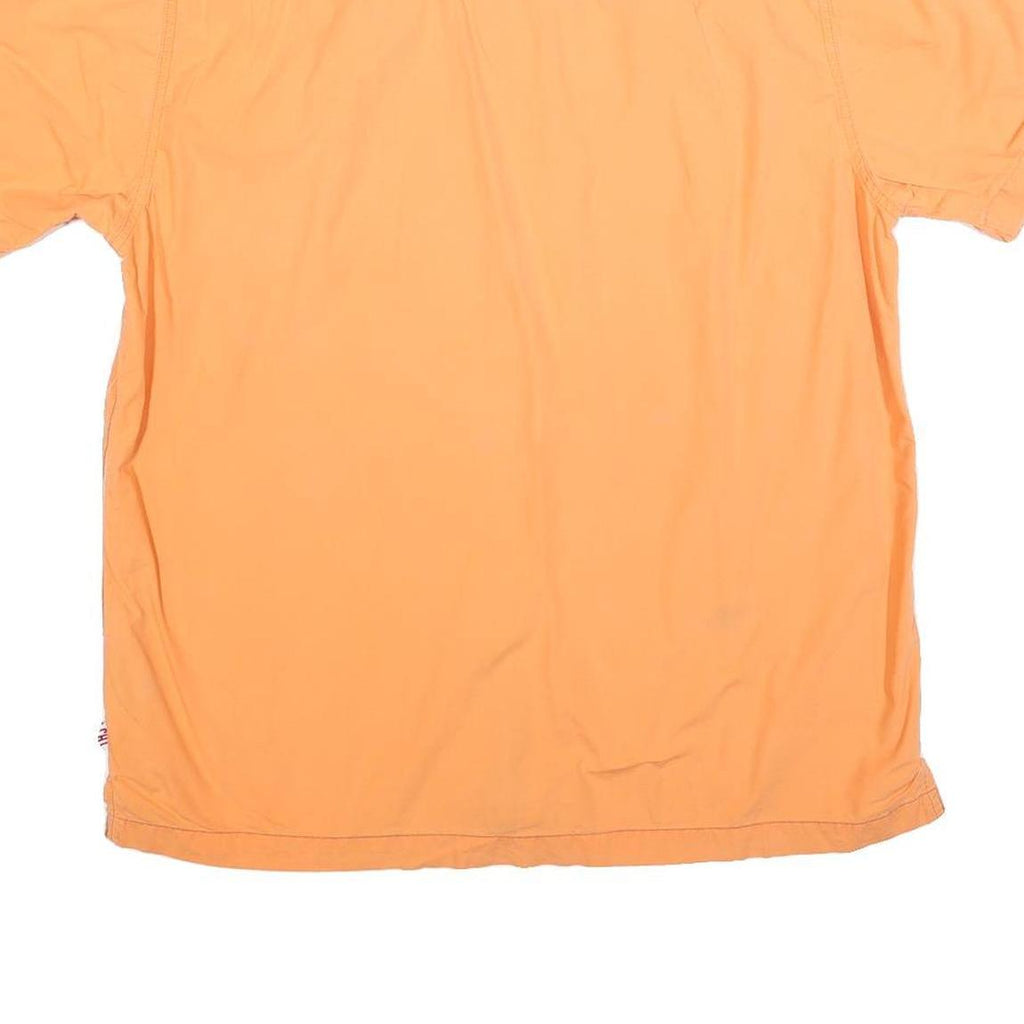 TOMMY JEANS Mens Orange Striped Shirt M Cotton Blend Casual Summer