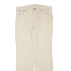 WRANGLER Mens Beige Regular Straight Denim Light W34 L31 Cotton Blend Zip Jeans