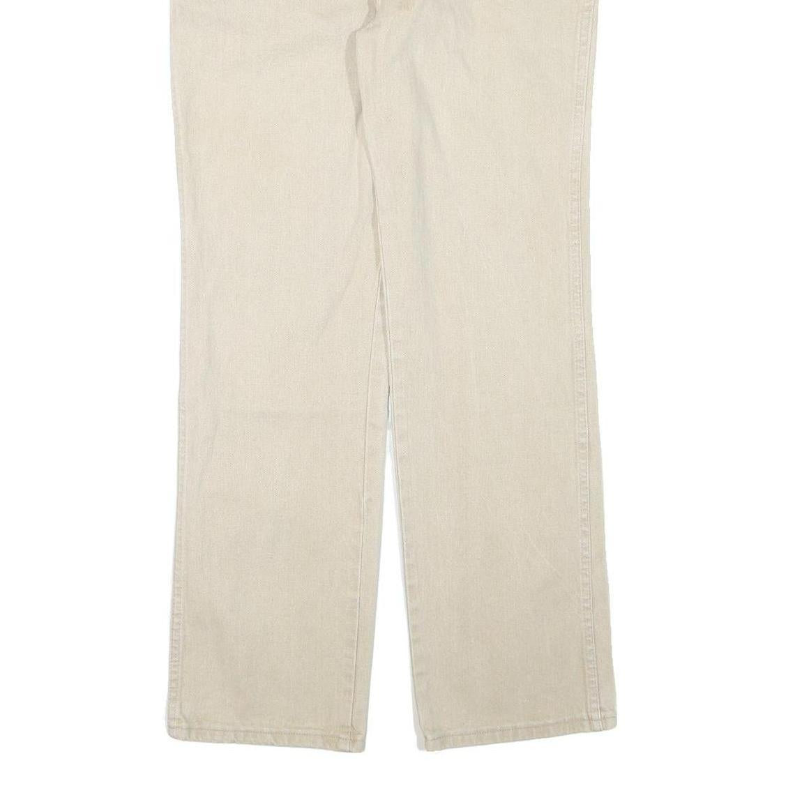 WRANGLER Mens Beige Regular Straight Denim Light W34 L31 Cotton Blend Zip Jeans