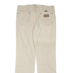 WRANGLER Mens Beige Regular Straight Denim Light W34 L31 Cotton Blend Zip Jeans