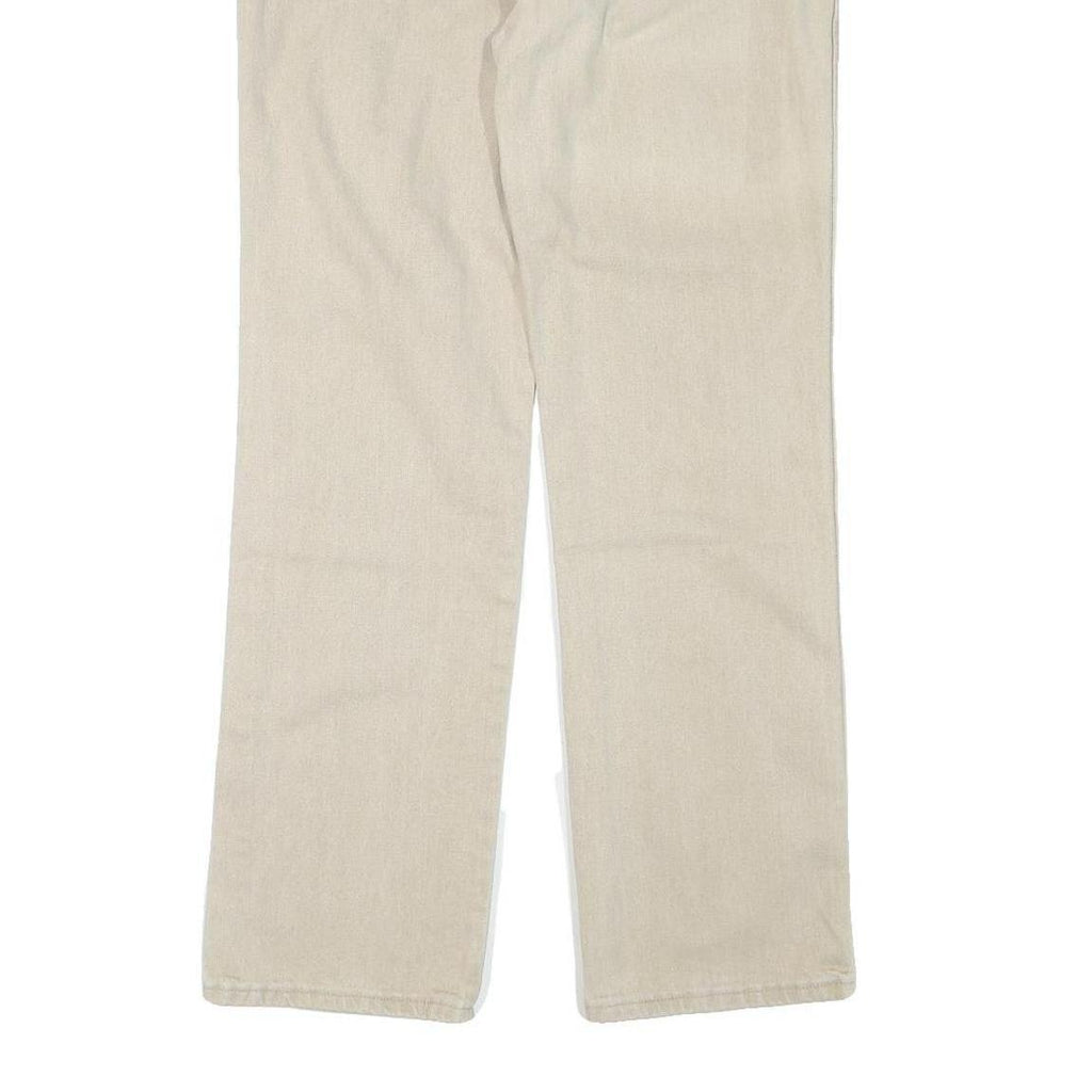 WRANGLER Mens Beige Regular Straight Denim Light W34 L31 Cotton Blend Zip Jeans