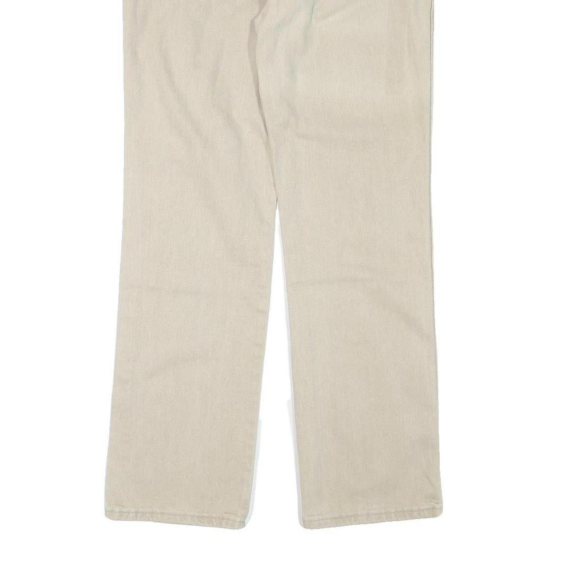 WRANGLER Mens Beige Regular Straight Denim Light W34 L31 Cotton Blend Zip Jeans