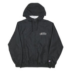 CHAMPION Mens Black Cotton Blend Hooded Zip Jacket S Sports Casual Lightweight