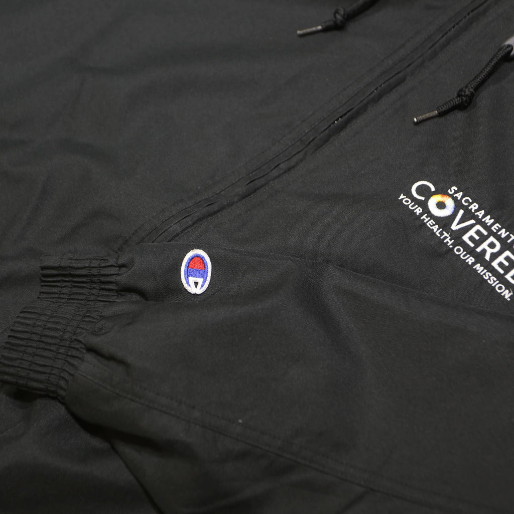 CHAMPION Mens Black Cotton Blend Hooded Zip Jacket S Sports Casual Lightweight