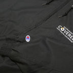 CHAMPION Mens Black Cotton Blend Hooded Zip Jacket S Sports Casual Lightweight