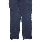 LAUREN RALPH LAUREN Womens Cotton Blend Navy Slim Cargo Trousers W32 L30 Casual