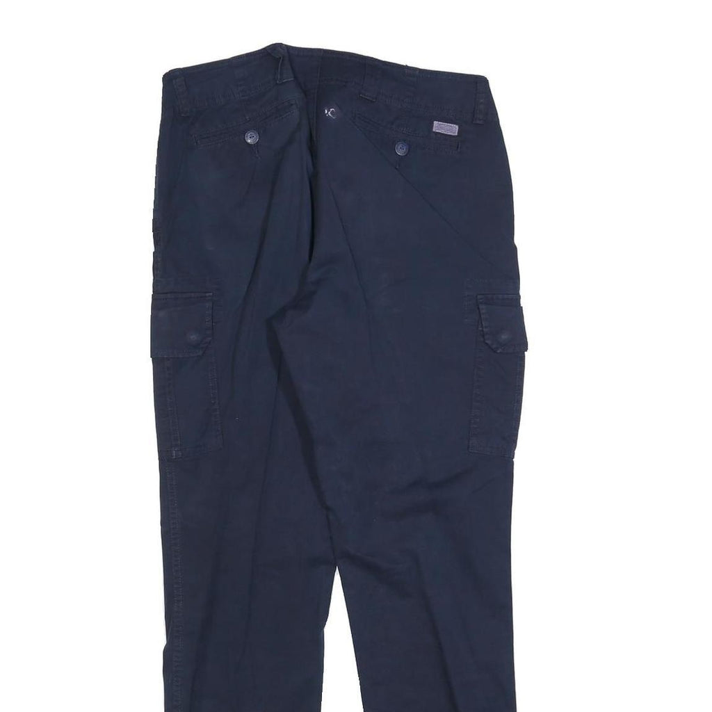LAUREN RALPH LAUREN Womens Cotton Blend Navy Slim Cargo Trousers W32 L30 Casual