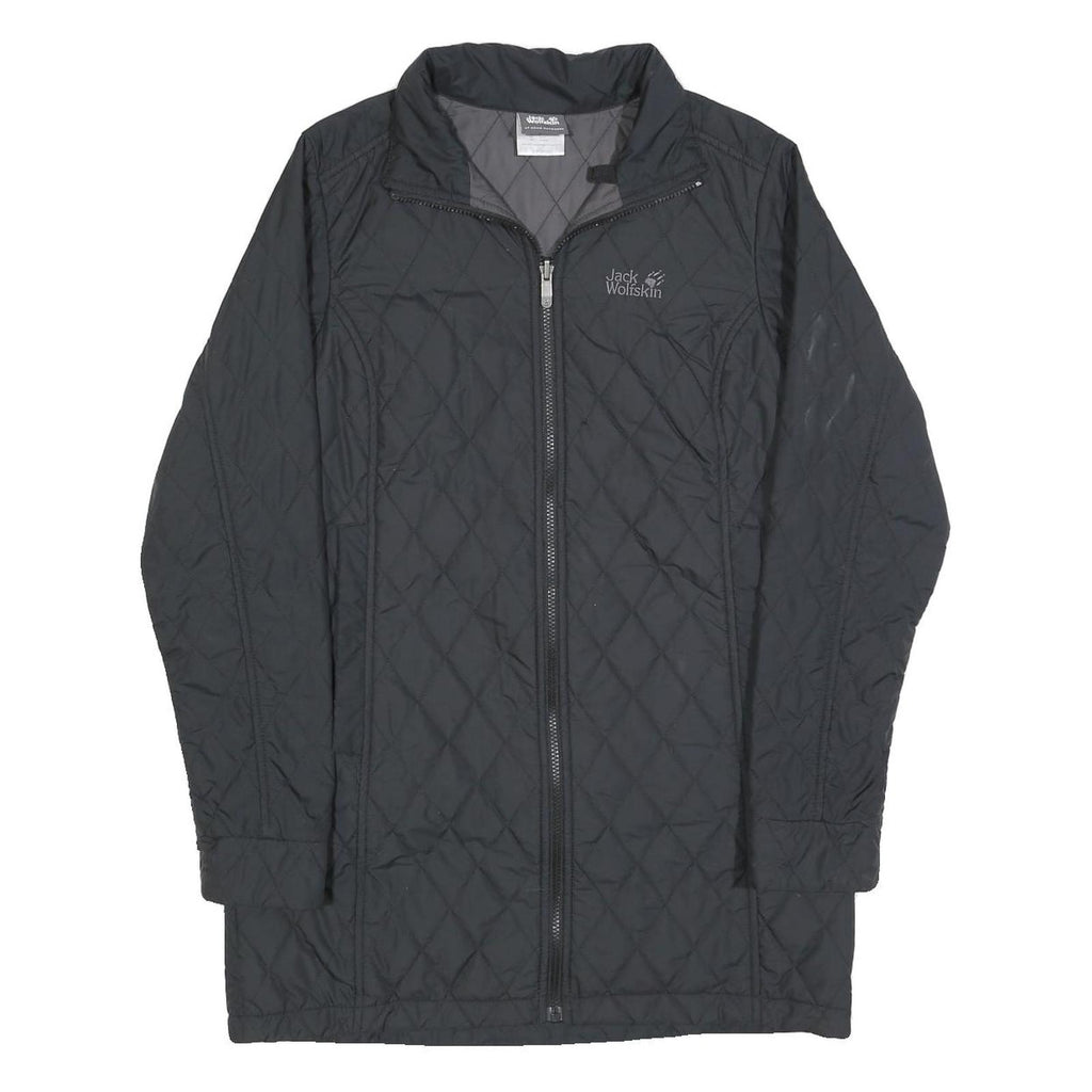 JACK WOLFSKIN Womens Black Quilted Jacket M Polyester Blend Outdoor Wear Zip