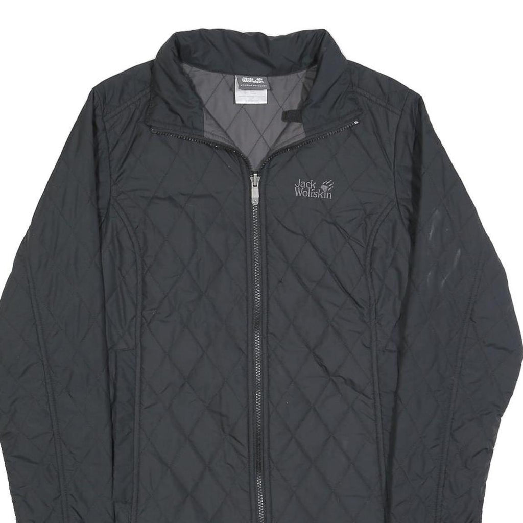 JACK WOLFSKIN Womens Black Quilted Jacket M Polyester Blend Outdoor Wear Zip