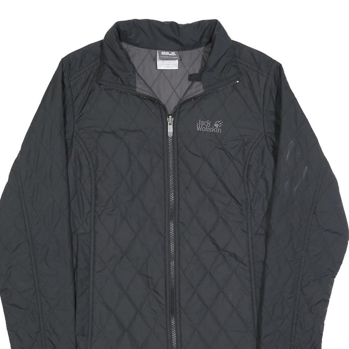 JACK WOLFSKIN Womens Black Quilted Jacket M Polyester Blend Outdoor Wear Zip